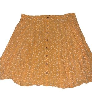 Torrid Yellow and White Floral button down Skirt 4X